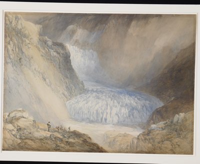 Glacier Du Rhone And The Galenstock, From The Furka Pass Road (acuarela sobre lápiz realzado con blanco sobre papel blanquecino) de William Callow