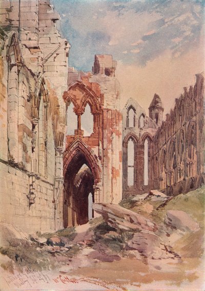 Interior de la Abadía de Whitby, c. 1915 de William Callow
