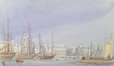 Marsella, Embarcaciones en el Puerto Interior, 28 de julio de 1836 de William Callow
