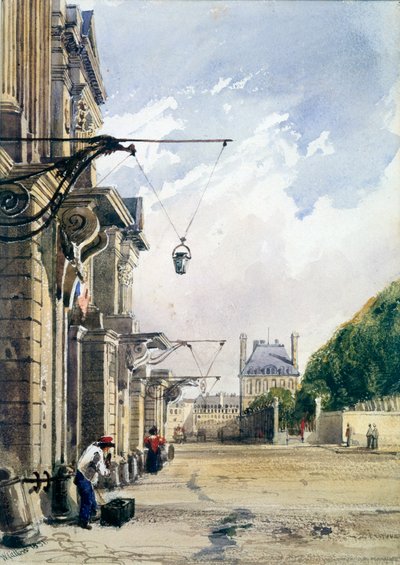 Rue de Rivoli, cerca de los Tuileries, París, 1831 de William Callow