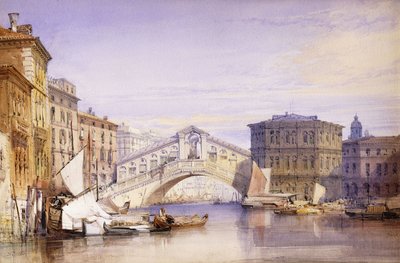 El Rialto desde el Gran Canal, 1852 de William Callow