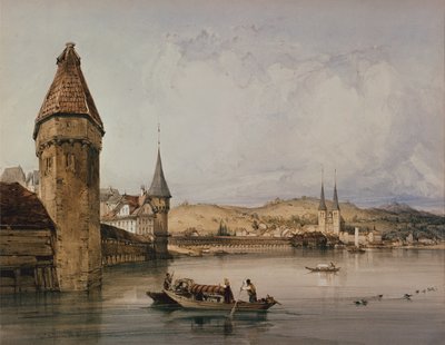 Ciudad de Lucerna, en el lago de los Cuatro Cantones de William Callow