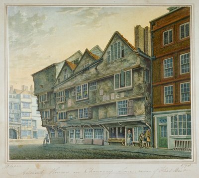 Casas en la esquina de Chancery Lane y Fleet Street, Ciudad de Londres de William Capon