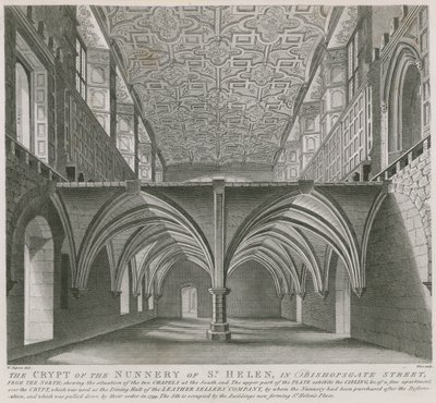 La cripta del convento de Santa Elena en Bishopsgate Street, Londres de William Capon