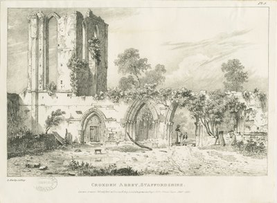 Croxden Abbey: grabado, nd [1821] (impresión) de William Carter