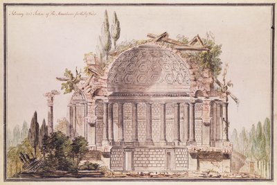 Dibujo arquitectónico para el mausoleo de Frederick, Príncipe de Gales (1707-51), c.1751 de William Chambers