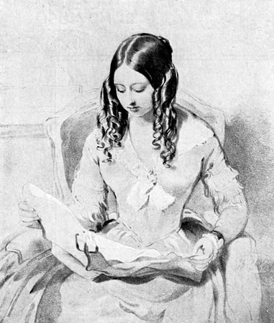 La Reina Victoria leyendo despachos, c. 1840s de William Charles Ross