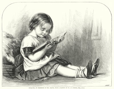 Lectura (grabado) de William Charles Thomas (after) Dobson