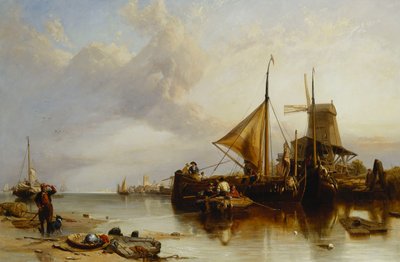 Una Escena Cerca de Monnikendam en el Zuyder Zee de Clarkson Frederick Stanfield