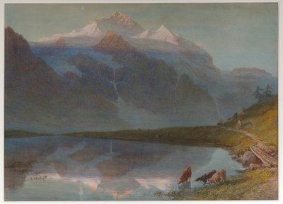 Escena de montaña - Jungfrau (acuarela) de William Collingwood