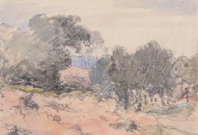 Paisaje: Casa y árboles de William Collins