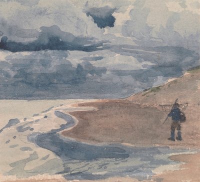 Paisaje con hombre en la playa de William Collins