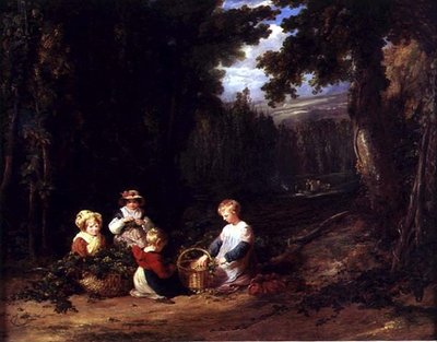 Niños Pequeños Recogiendo Lúpulo, c.1835 de William Collins