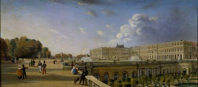 El Palacio y la Terraza en Versalles, c.1825-35 de William Cowen