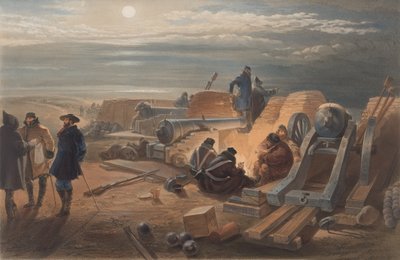 ¿Una noche tranquila en las baterías. Un boceto en la batería de Greenhill de William Crimea Simpson