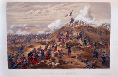 Ataque al Malakoff, grabado por Edmond Morin de 