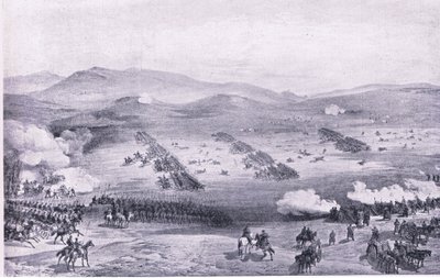 Balaclava, 25 de octubre de 1854: La carga de la Brigada Ligera, ilustración de British Battles on Land and Sea, 1915 de William Crimea Simpson