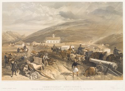 Dificultades del Comisariado El Camino de Balaklava a Sebastopol, en Kadikoi, durante el Clima Húmedo, circa 1854 de William Crimea Simpson