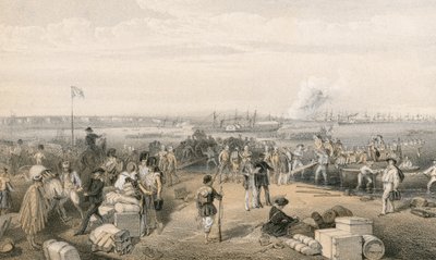 Desembarco de la expedición a Kertch y la voladura de la Batería de San Pablo de William Crimea Simpson