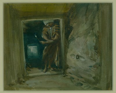 Galería bajo la Puerta Dorada, Jerusalén, 1871 de William Crimea Simpson