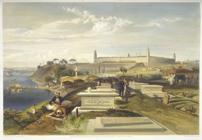 Hospital y cementerio, Scutari, placa de 