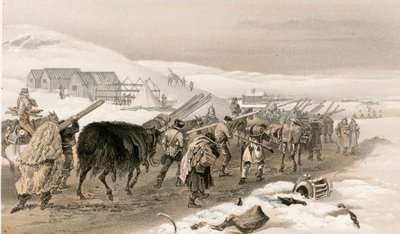 Cabañas y ropa de guerra para el ejército de William Crimea Simpson