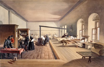 Una de las salas del hospital en Scutari, de 