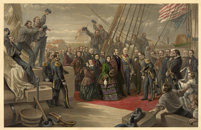 La reina Victoria visitando el HMS Resolute, 16 de diciembre de 1856, publicado en 1859 de William Crimea Simpson