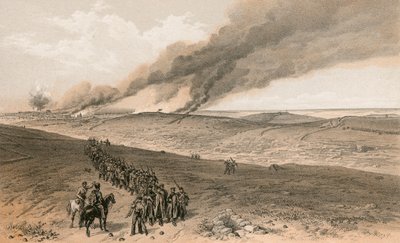 Redan y trincheras avanzadas del ataque derecho británico de William Crimea Simpson