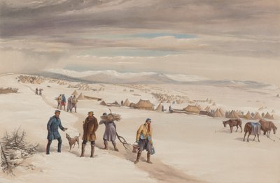 El campamento de la Segunda División, mirando al este. Enero de 1855 de William Crimea Simpson