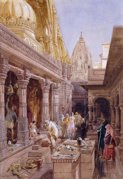 El Templo Dorado, Benarés, 1862 de William Crimea Simpson