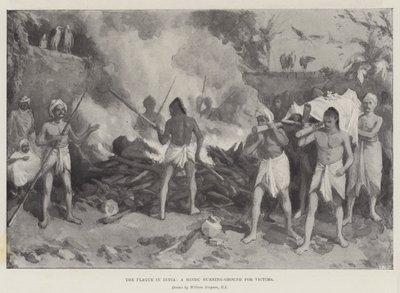 La plaga en India, un crematorio hindú para víctimas de William Crimea Simpson