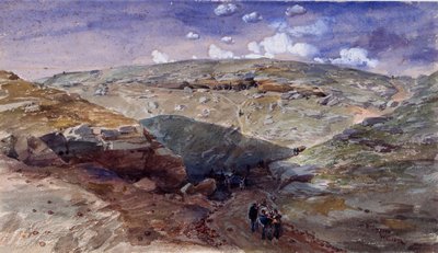 El Valle de la Sombra de la Muerte, Cuevas en el Camino Woronzoff, 1854 de William Crimea Simpson