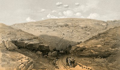 El Valle de la Sombra de la Muerte, cuevas en el Camino Woronzoff detrás de la Batería de 21 Cañones de William Crimea Simpson