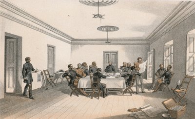 El interior del cuartel general de Lord Raglan, un consejo de guerra de William Crimea Simpson