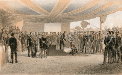 La investidura de la orden del Baño en el cuartel general del ejército británico antes de Sebastopol de William Crimea Simpson