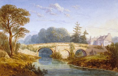 Vista del puente de Eltham cerca del palacio de Eltham, Woolwich, Greenwich, Londres, c. 1830 de William Crouch