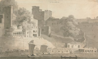 Bramha y Nursingdara Ghat, Benarés de William Daniell