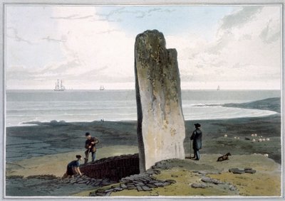 Piedra druídica en Strather cerca de Barvas, Isla de Lewis, Hébridas, Escocia, 1820 de William Daniell