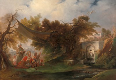 Paisaje indio con figuras cerca de un arroyo [1985, Cormack, Catálogo conciso del YCBA]. de William Daniell