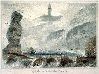 Faro en Flamborough Head, Yorkshire, 1822 de William Daniell