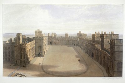 Mirando hacia el cuadrángulo en Windsor, c. 1825-1830 de William Daniell