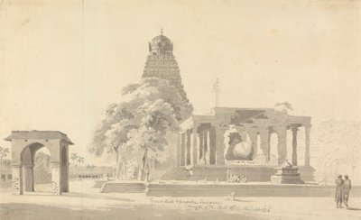 El Gran Toro y la Pagoda de Tanjore de William Daniell