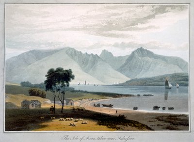 La isla de Arran tomada cerca de Ardrossan, Escocia, 1817 de William Daniell