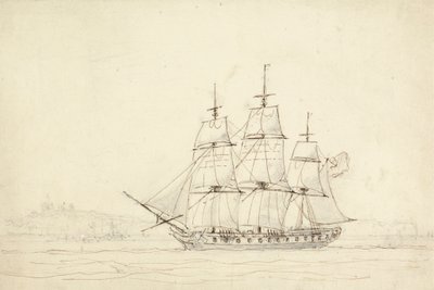 Barco de tres mástiles de William Daniell