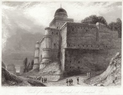 Tumba de Baber en Sumbul Babur de William Daniell