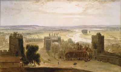 Vista desde la Torre Redonda, Castillo de Windsor, 1827 de William Daniell