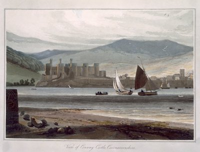 Vista del Castillo de Conway, Caernarvonshire, de 