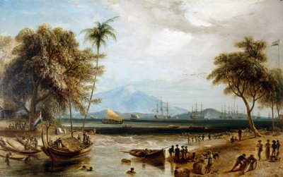 Punto de agua en Anjer Point, en la isla de Java (Indonesia) de William Daniell
