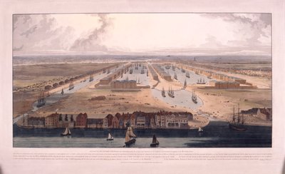 West India Docks, Poplar, Londres de William Daniell